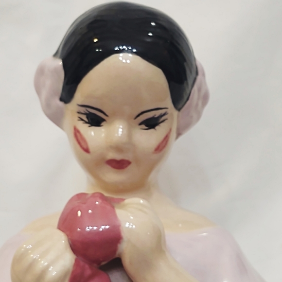 Vintage Artisan Signed Large Porcelain Girl Figurine - Picture 6 of 8